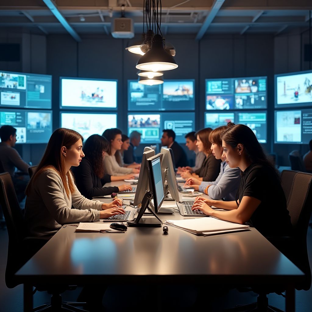 Equipo editorial trabajando en investigación de casos